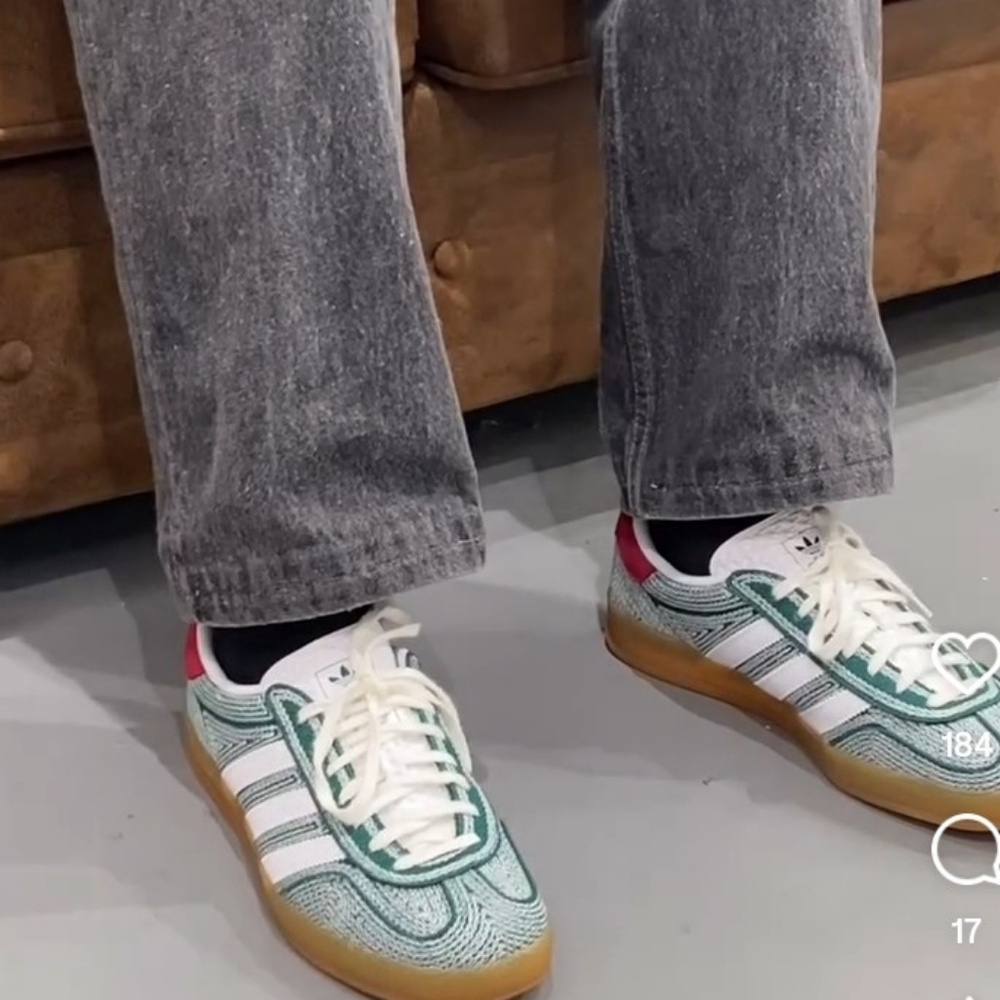 Adidas Gazelle Green and White Sneakers - Picture 10 of 11